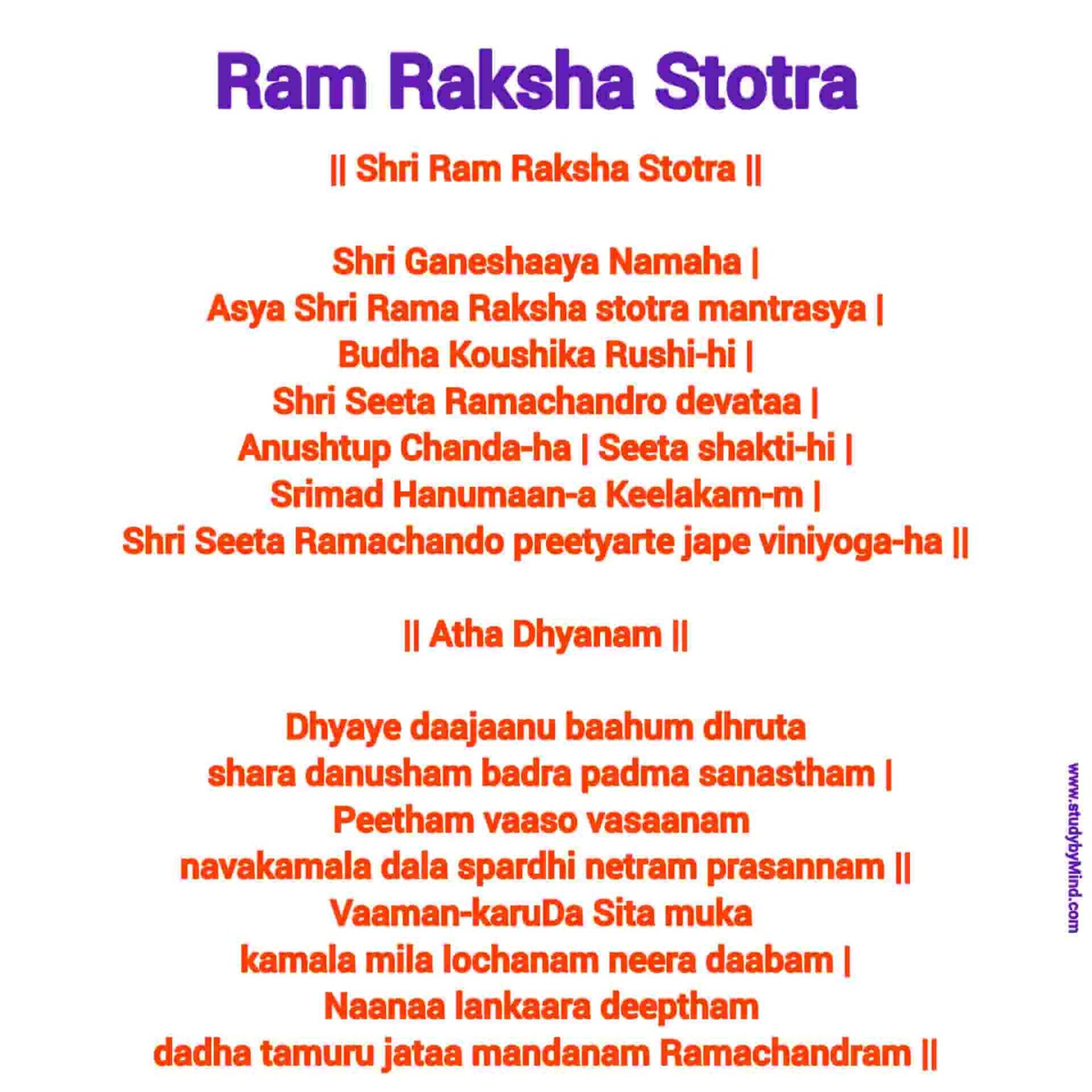 ram raksha stotra in english