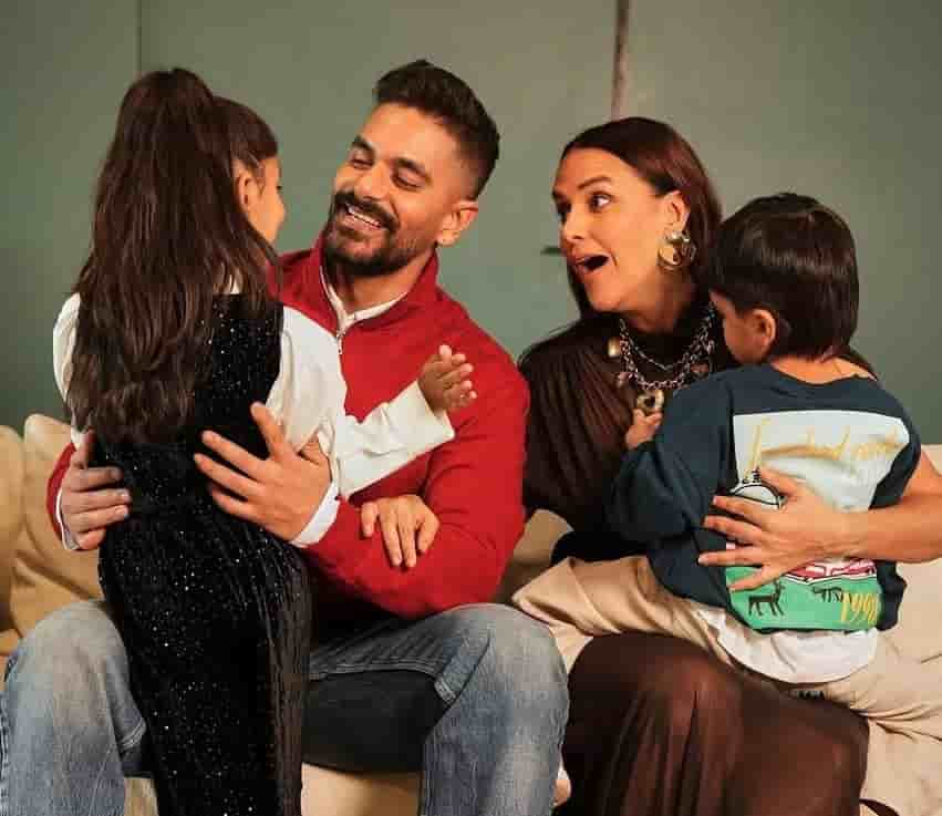 Neha Dhupia family photo