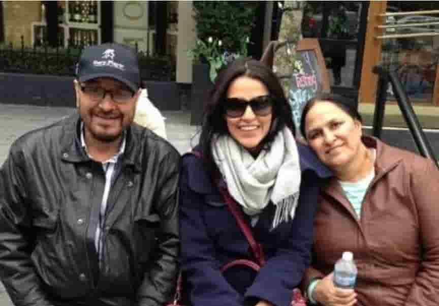 Neha Dhupia parents photo